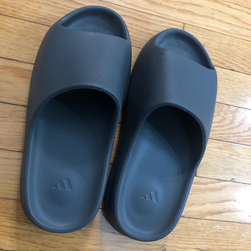 Grey Yeezy slides
